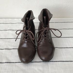 Vegan Leather Lace Up Bootie